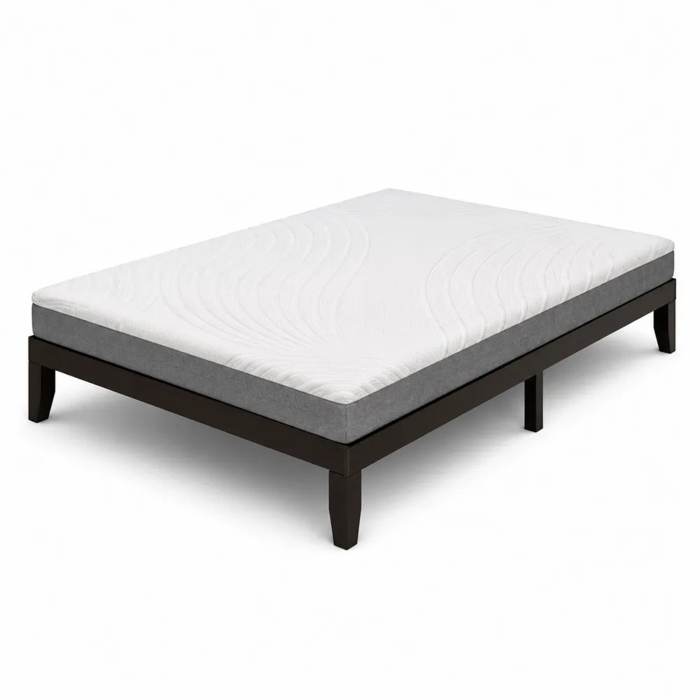 Cadre de lit en bois avec matelas en mousse 160x200 cm