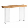 Table console en bois de chêne et plexiglas