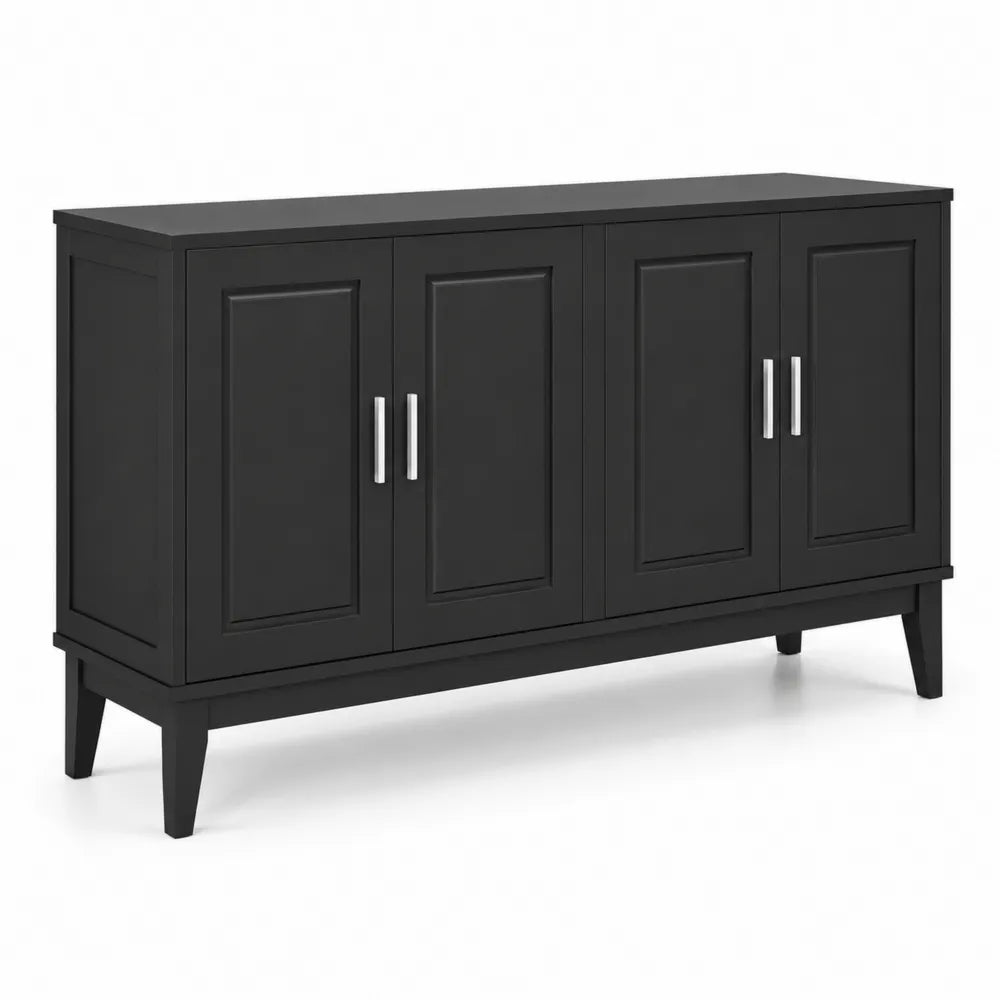 Buffet noir en bois avec 4 portes