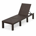 Chaise longue en résine tressée marron et acier