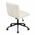 Chaise de bureau pivotante en tissu bouclé beige