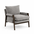 Fauteuil en Bois et Tissu Gris