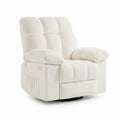 Fauteuil pivotant inclinable en tissu polyester crème