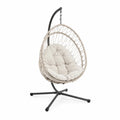 Fauteuil suspendu en rotin avec support en métal Beige