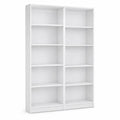 Bibliothèque double en bois avec 12 étagères réglables 200x160x30 cm