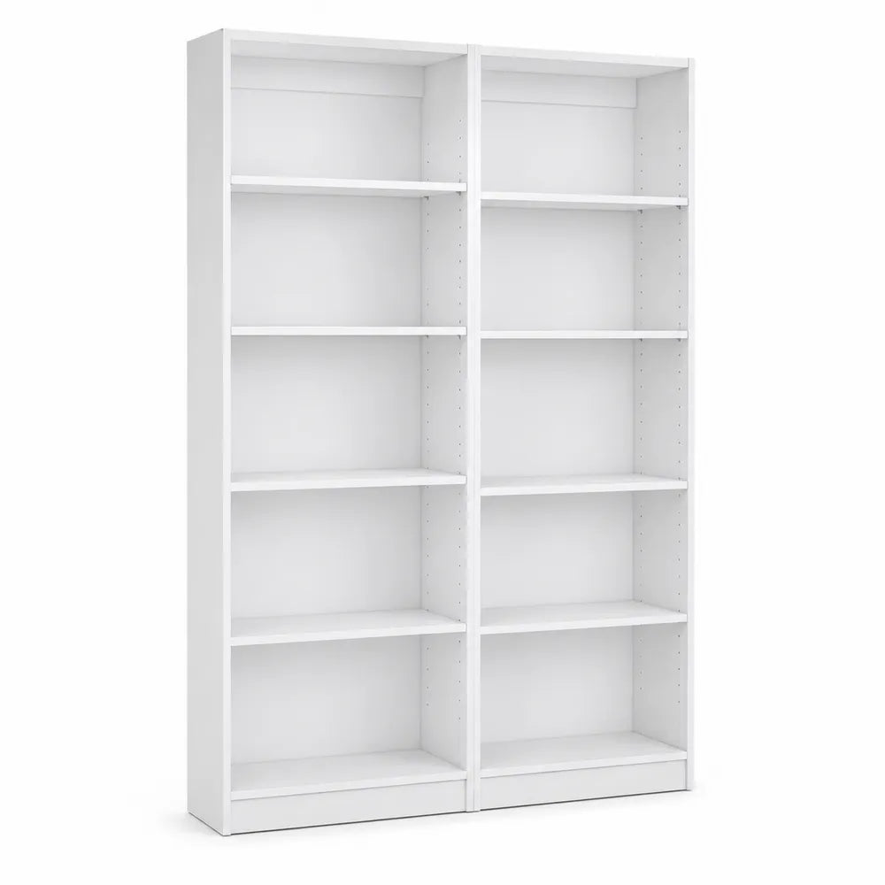 Bibliothèque double en bois avec 12 étagères réglables 200x160x30 cm