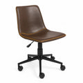 Chaise de bureau réglable en cuir synthétique marron