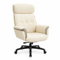 Fauteuil de bureau en tissu et similicuir Beige
