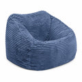 Fauteuil poire en velours côtelé bleu