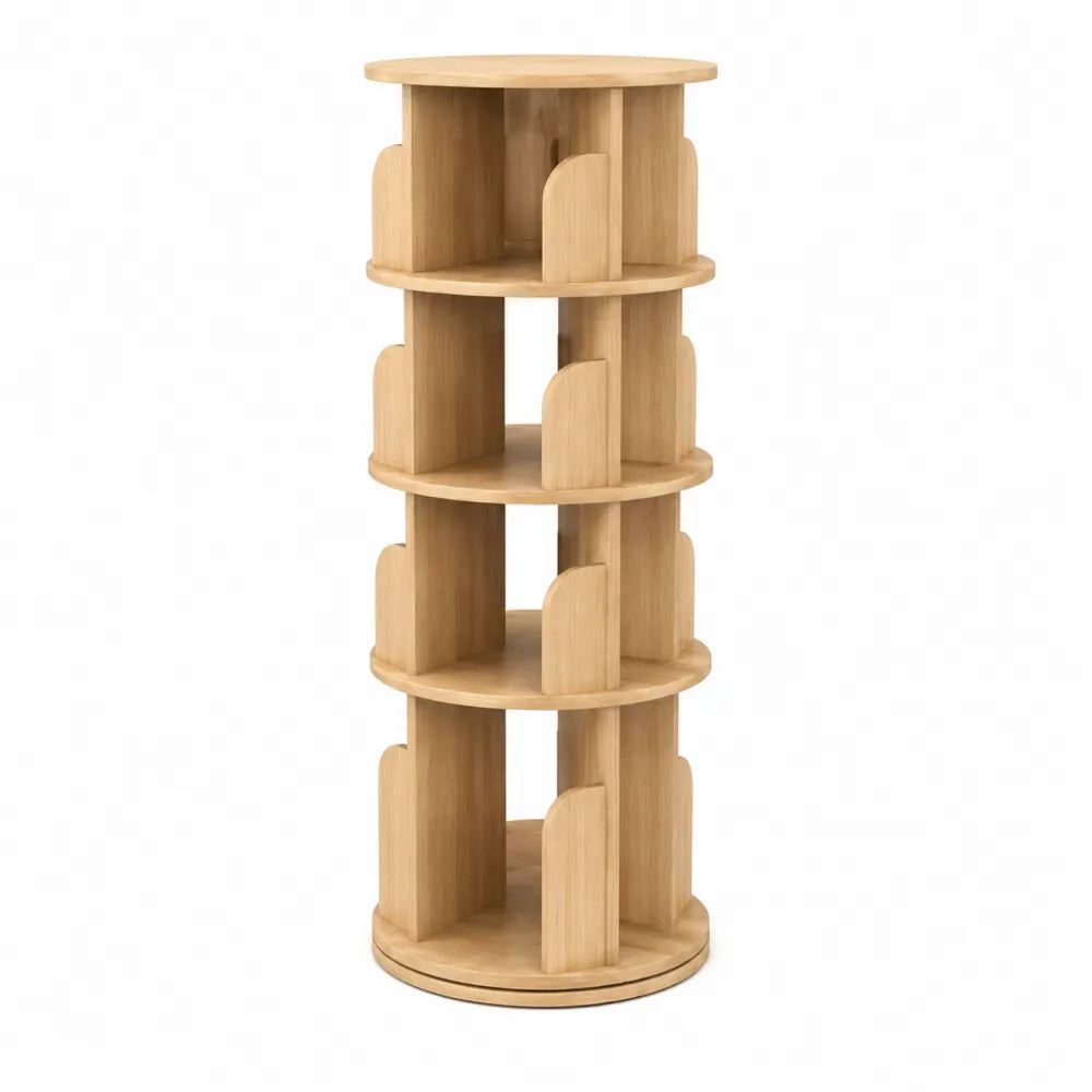 Étagère rotative en bois 5 niveaux ronde hauteur 150 cm