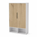 Armoire en Bois Blanc avec 2 Portes et 2 Niches